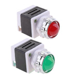 Maxbell 2pcs 220V LED Metal Dash Panel Indicator Light Lamp Signal Light for Indexing Signal Anticipating Signal Emergency Signal