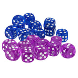 Maxbell 20pcs Acrylic Six Sided D6 Dices Dies for D&D RPG MTG Party Board Game Parts