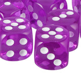 Maxbell 20pcs Acrylic Six Sided D6 Dices Dies for D&D RPG MTG Party Board Game Parts