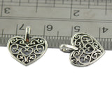 Maxbell 100pcs Antique Tibet Silver Charms Heart Beads Pendants Jewelry Accessories