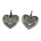 Maxbell 100pcs Antique Tibet Silver Charms Heart Beads Pendants Jewelry Accessories