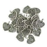 Maxbell 100pcs Antique Tibet Silver Charms Heart Beads Pendants Jewelry Accessories