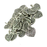 Maxbell 100pcs Antique Tibet Silver Charms Heart Beads Pendants Jewelry Accessories