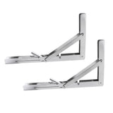 Maxbell 2 Pieces Lightweight 304 Stainless Steel Folding Marine Boat Bench Shelf Table Bracket Wall Mount Support 300x162mm 59kg/130lb