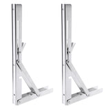 Maxbell 2 Pieces Lightweight 304 Stainless Steel Folding Marine Boat Bench Shelf Table Bracket Wall Mount Support 300x162mm 59kg/130lb