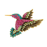 Maxbell 2pcs Women Men Vintage Crystal Hummingbird Enamle Birds Brooch Pins Jewelry