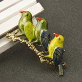 Maxbell 2pcs Women Men Vintage Crystal Hummingbird Enamle Birds Brooch Pins Jewelry