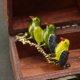 Maxbell 2pcs Women Men Vintage Crystal Hummingbird Enamle Birds Brooch Pins Jewelry