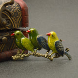 Maxbell 2pcs Women Men Vintage Crystal Hummingbird Enamle Birds Brooch Pins Jewelry