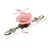 Maxbell 2Pieces Wardrobe Cupboard Dresser Drawer Ceramic Rose Pull Handle Grip Knobs