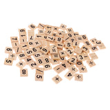 Maxbell 100 Pieces Wooden Number and Symbol Tiles with Wooden Tile Racks Wood Crafts