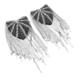 Maxbell 2 Pairs Military Party Star Tassel Link Chain Epaulet Shoulder Boards Badge