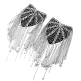 Maxbell 2 Pairs Military Party Star Tassel Link Chain Epaulet Shoulder Boards Badge