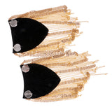 Maxbell 2 Pairs Military Party Star Tassel Link Chain Epaulet Shoulder Boards Badge