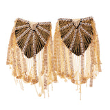 Maxbell 2 Pairs Military Party Star Tassel Link Chain Epaulet Shoulder Boards Badge