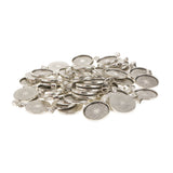 Maxbell 100pcs 25mm Round Alloy Base Cameo Setting Cabochon Charms Pendant DIY Craft