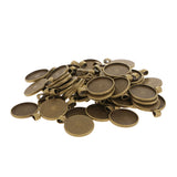 Maxbell 100pcs 25mm Round Alloy Base Cameo Setting Cabochon Charms Pendant DIY Craft