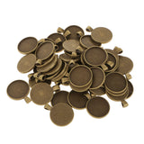 Maxbell 100pcs 25mm Round Alloy Base Cameo Setting Cabochon Charms Pendant DIY Craft
