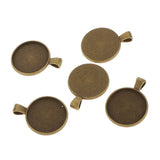 Maxbell 100pcs 25mm Round Alloy Base Cameo Setting Cabochon Charms Pendant DIY Craft
