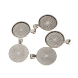 Maxbell 100pcs 25mm Round Alloy Base Cameo Setting Cabochon Charms Pendant DIY Craft