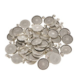 Maxbell 100pcs 25mm Round Alloy Base Cameo Setting Cabochon Charms Pendant DIY Craft