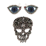 Maxbell Iron on Sew On Rhinestones Patch Handmade Crystal Skull Beaded Eyes Applique Motif Garment Bag Hat Decoration Patches