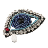 Maxbell Iron on Sew On Rhinestones Patch Handmade Crystal Skull Beaded Eyes Applique Motif Garment Bag Hat Decoration Patches