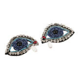 Maxbell Iron on Sew On Rhinestones Patch Handmade Crystal Skull Beaded Eyes Applique Motif Garment Bag Hat Decoration Patches