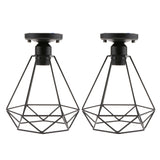 Maxbell ANTIQUE BLACK WIRE LOFT PENDANT CEILING LIGHT LAMP CAGE FOR ASILE/HALLWAY LIGHTING LAMP SHADES 2-SET