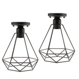 Maxbell ANTIQUE BLACK WIRE LOFT PENDANT CEILING LIGHT LAMP CAGE FOR ASILE/HALLWAY LIGHTING LAMP SHADES 2-SET