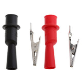 Maxbell 2 Pieces Insulation Metal Alligator Clips Electric Test Accessories