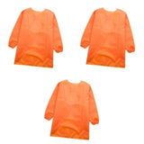 Maxbell Child Kids Long Sleeve Apron Painting Feeding Polyester Art Craft Smock Orange