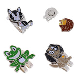 Maxbell 4 Pieces Funny Cartoon Animal Alloy Golf Ball Marker with Magnetic Hat Clip