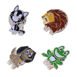 Maxbell 4 Pieces Funny Cartoon Animal Alloy Golf Ball Marker with Magnetic Hat Clip