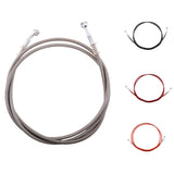 Maxbell 200cm Motorcycle Brake Clutch Throttle Cable Oil Hose Line Pipe Silver/Black