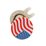 Maxbell Alloy Golf Repair Divot Tool + USA Flag Golf Ball Marker Magnetic Hat Clip