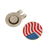 Maxbell Alloy Golf Repair Divot Tool + USA Flag Golf Ball Marker Magnetic Hat Clip