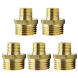 Maxbell 5x Brass Barbed Double-Headed Hex Bushing Fitting Connector Adapter 1/4-1/8