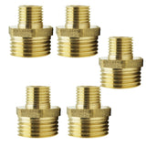 Maxbell 5x Brass Barbed Double-Headed Hex Bushing Fitting Connector Adapter 1/4-1/8