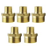 Maxbell 5x Brass Barbed Double-Headed Hex Bushing Fitting Connector Adapter 1/4-1/8