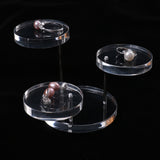 Maxbell 2pcs 3-Tier Round Acrylic Jewelry Display Holder Stand Organizer Show Case