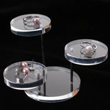 Maxbell 2pcs 3-Tier Round Acrylic Jewelry Display Holder Stand Organizer Show Case