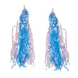 Maxbell Bike Handlebar Sparkle Streamer Tassels + Front Basket Pouch Detachable Blue