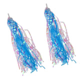 Maxbell Bike Handlebar Sparkle Streamer Tassels + Front Basket Pouch Detachable Blue