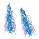 Maxbell Bike Handlebar Sparkle Streamer Tassels + Front Basket Pouch Detachable Blue