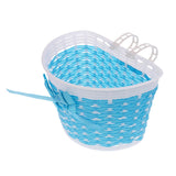 Maxbell Bike Handlebar Sparkle Streamer Tassels + Front Basket Pouch Detachable Blue