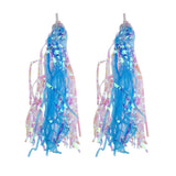 Maxbell Bike Handlebar Sparkle Streamer Tassels + Front Basket Pouch Detachable Blue