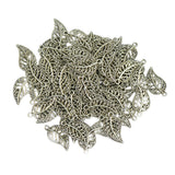 Maxbell 200 Pieces Tibetan Silver Gold Alloy Filigree Hollow Leaf Charms Pendants