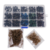 Maxbell 150 Pieces 12mm Mixed Color + 6-12mm Black Plastic Eyes with Washers for Teddy Bear Doll Puppet Kids DIY Craft