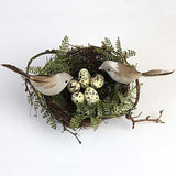 Maxbell 2piecesp bird nest, 4pieces artificial birds and 10pieces bird eggs Decor